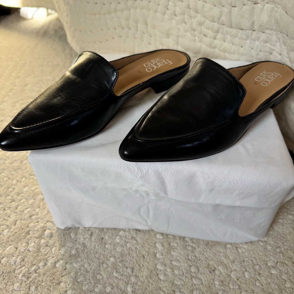 Franco Sarto Sabella Black Leather Mule Loafers | 9.5 NWOT - Picture 8 of 11